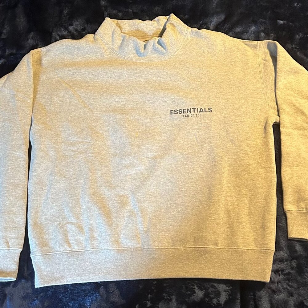 Fear Of God Essentials Gray Mock Neck Crewneck